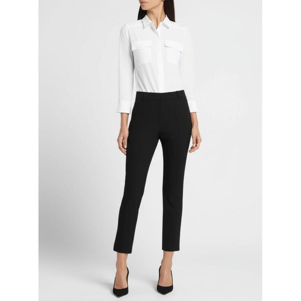 LOFT Womens 12P Petite Black‎ Pull On Ankle Zipper Work Pants Dressy Casual